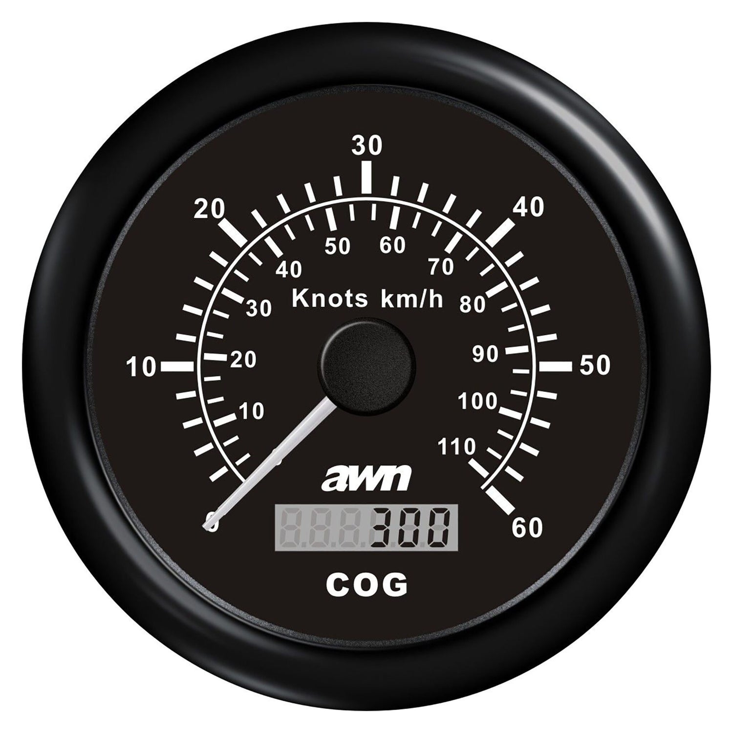 OceanTEC GPS-Speedometer Geschwindigkeitsanzeige 0-60 kn, Marineinstrument, Plug and Play ohne Installation - weiß oder schwarz