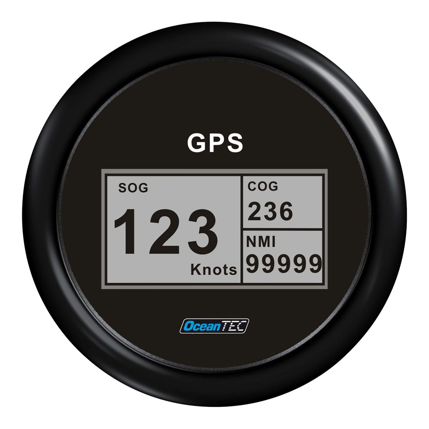 OceanTEC GPS-Digital-Speedometer 3-fach Anzeige, digitale Geschwindigkeitsmessung, bis 110 km/h, Nachtbeleuchtung - weiß oder schwarz