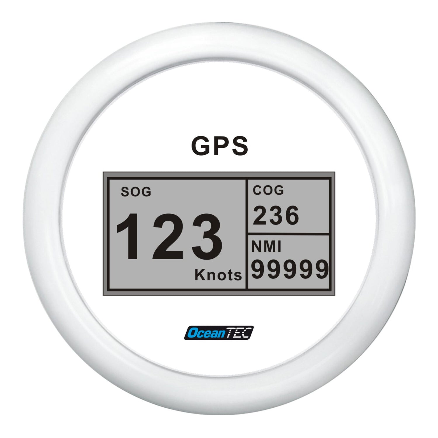 OceanTEC GPS-Digital-Speedometer 3-fach Anzeige, digitale Geschwindigkeitsmessung, bis 110 km/h, Nachtbeleuchtung - weiß oder schwarz