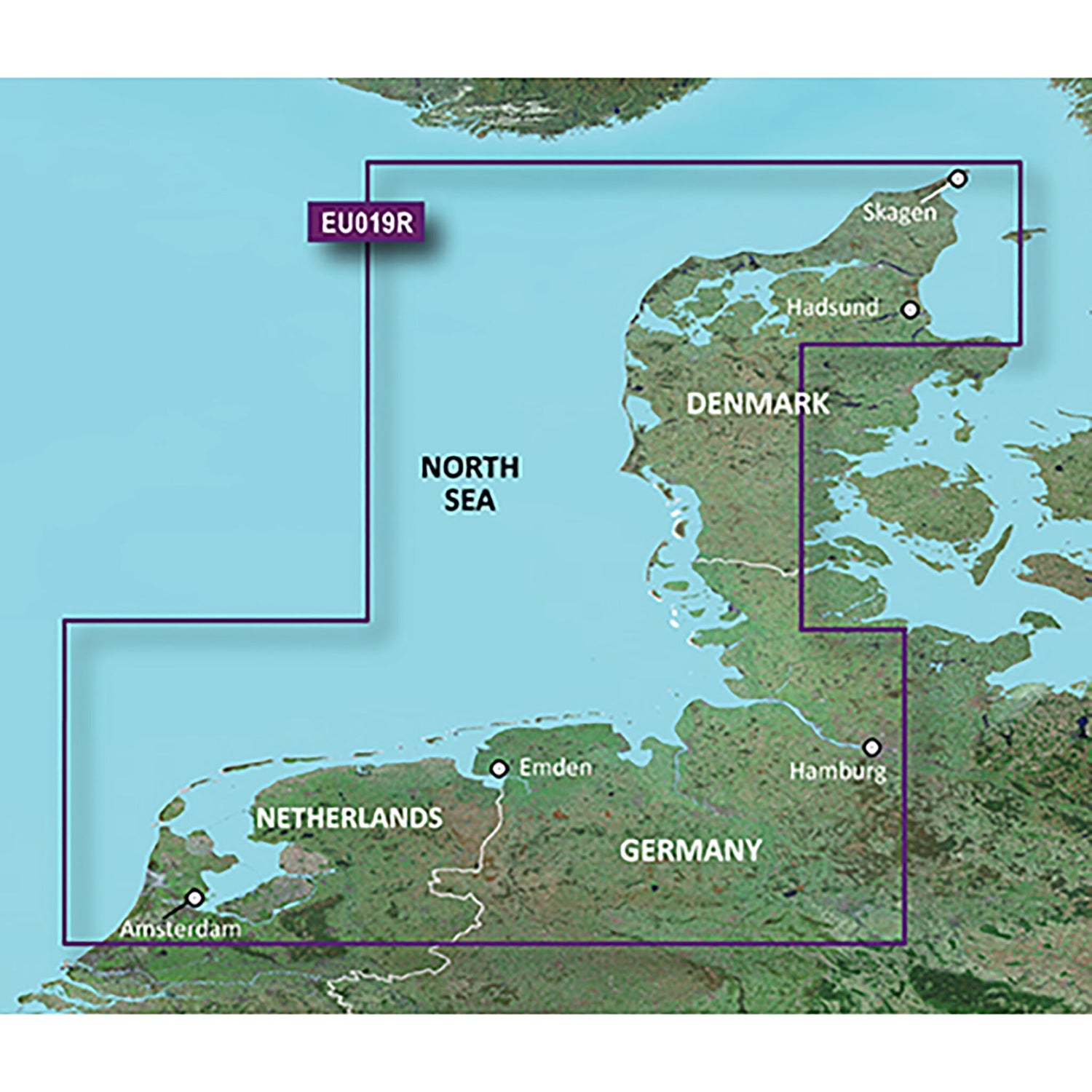 Garmin Kartografie Blue-Chart G3 Vision, Seekarte, 3D-Ansichten & Sattelitenbilder, Amsterdam bis Aalborg