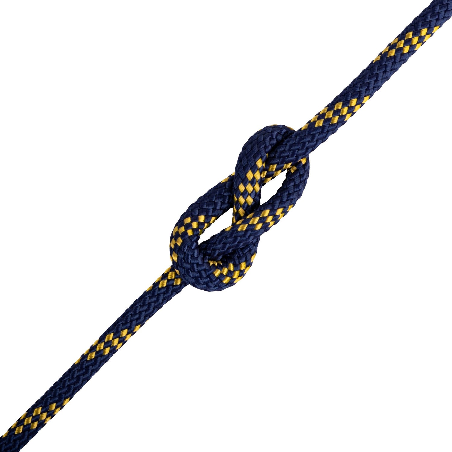 LIROS Handy-Elastic Festmachertauwerk, hochelastisch, reiß- und scheuerfest, kinkfrei, 1 Meter - 10 - 20 mm, schwarz, weiß, marine-gelb