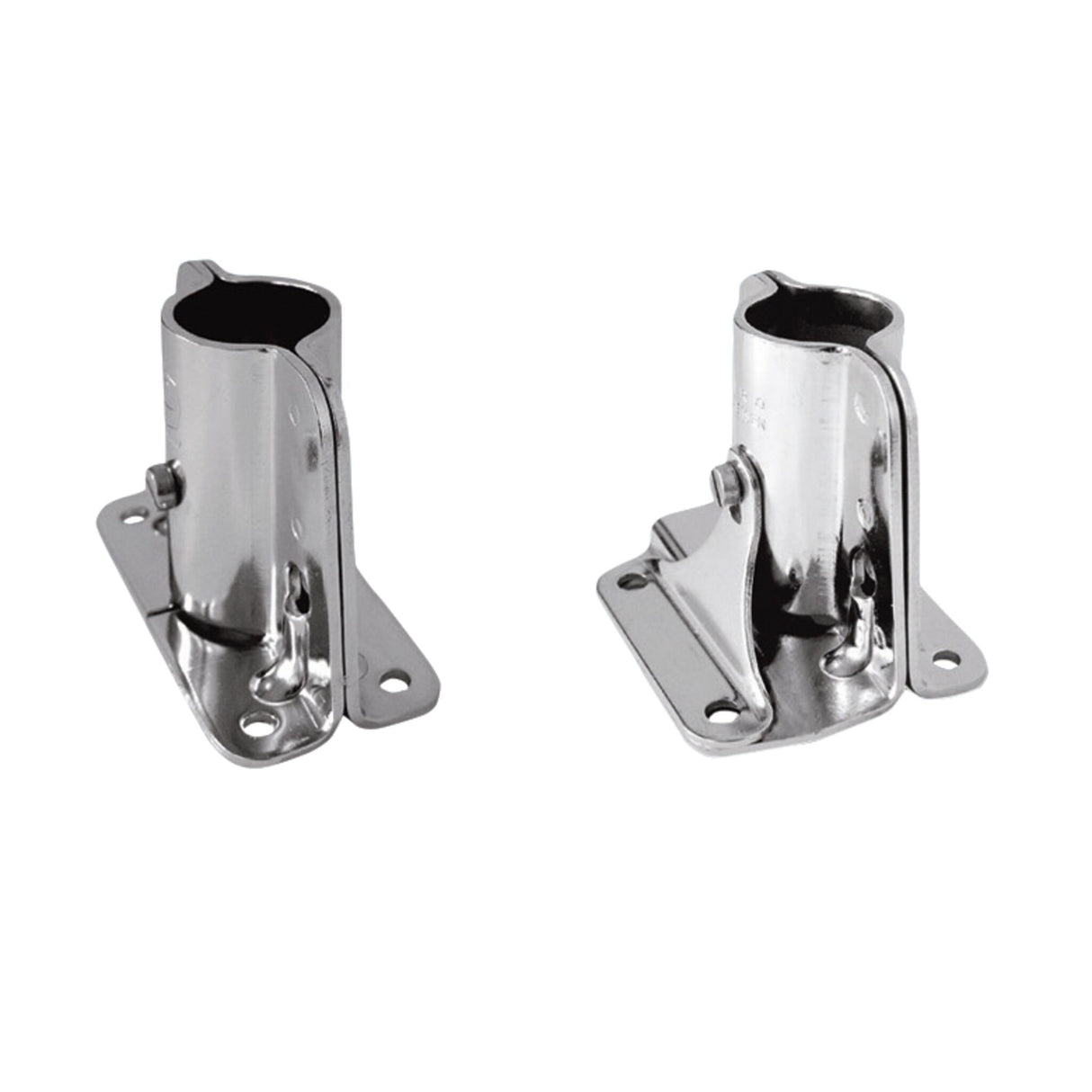 Railing base made of stainless steel A4-AISI 316, high-gloss polished, railing support, high-gloss look