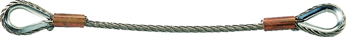 awn Draht-Stropps rostfrei, Edelstahl-Seil, hohe Zugfestigkeit, 7x19 Konstruktion mit 2 Kauschen - 150 - 500 mm, 3 - 5 mm Draht-Ø