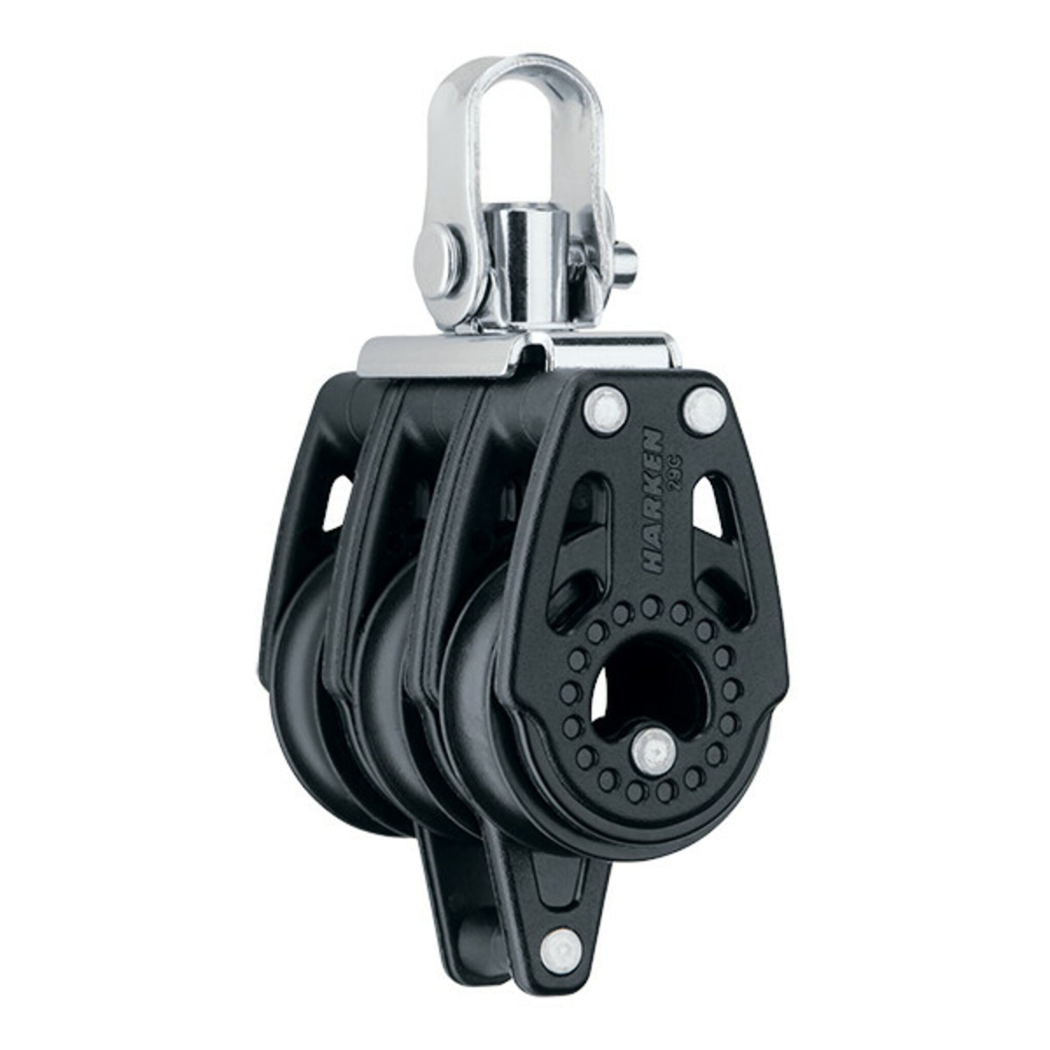 Carbo Dreifachblock 29 mm, Segelblock, leicht und belastbar mit Wirbel und Hundsfott