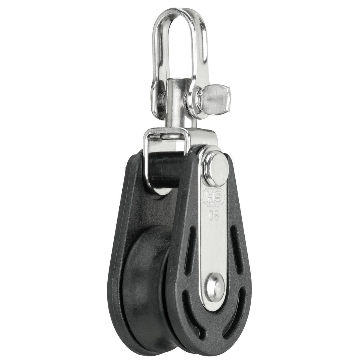 Sprenger Gleitlager-Block, einscheibig mit Wirbel, demontierbar, Edelstahl-Lasche für Sicherheit, Made in Germany - 8 - 14 mm