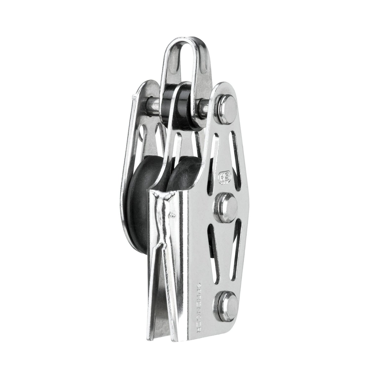 Sprenger Niederholer-Block mit V-Klemme, zweischeibig, V-Klemmenblock, stark belastbares Gleitlager, Made in Germany