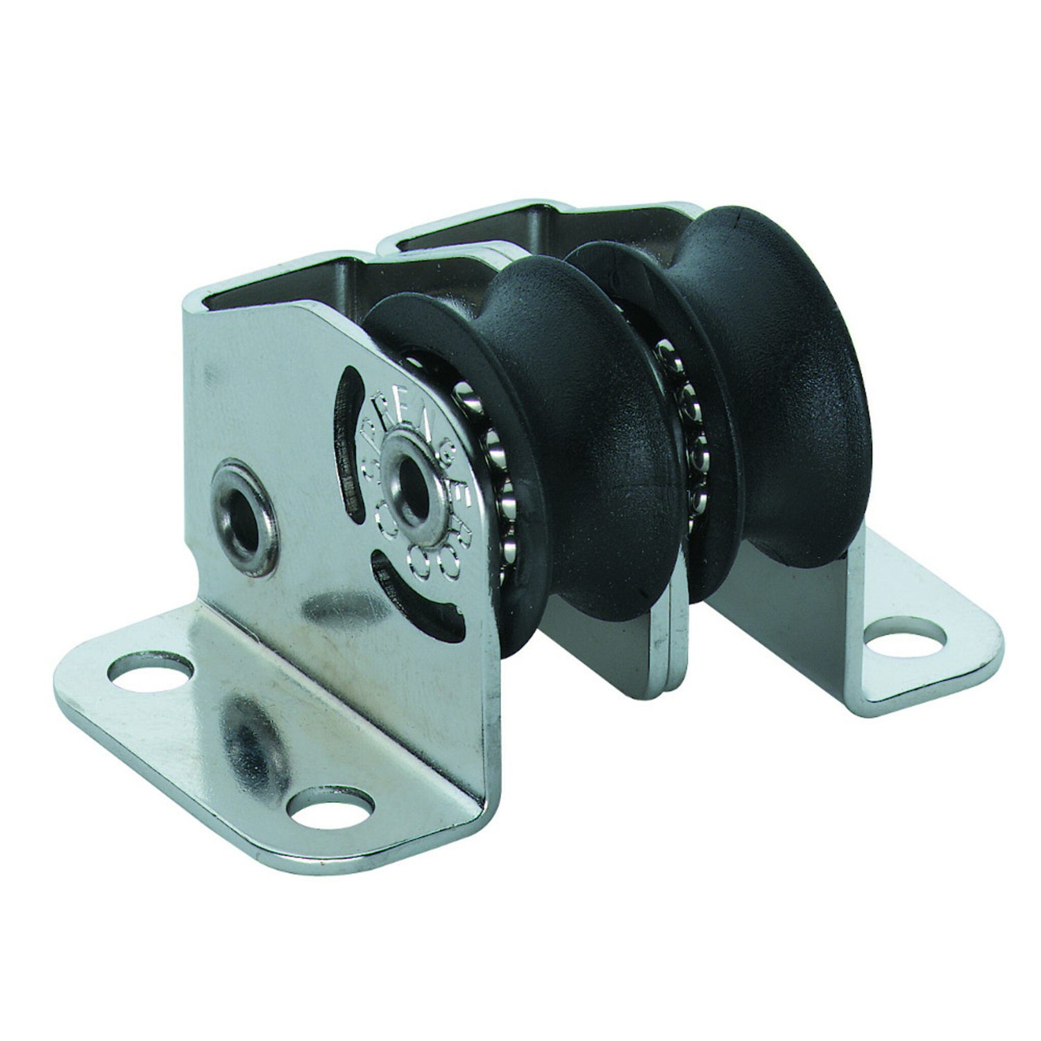 Sprenger Kugellagerblock zweischeibig Micro XS, Stehblock für 6 mm Tauwerk, gefertigt in Iserlohn