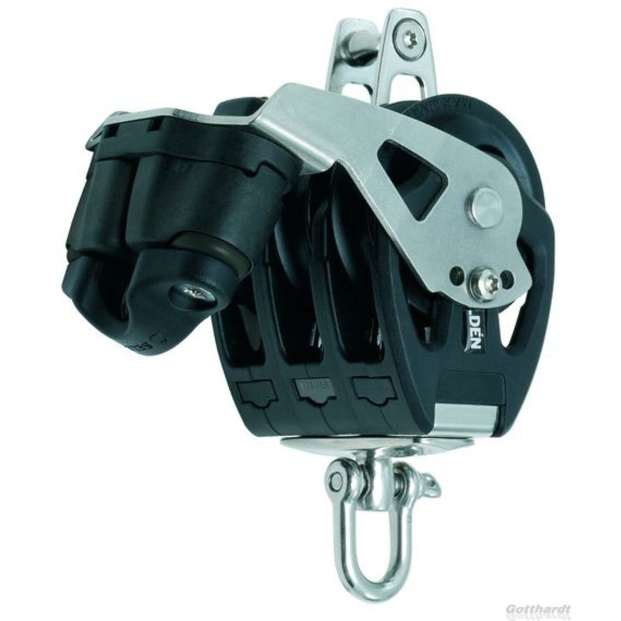Seldén Gleitlager-Block mit Wirbel, Hundsfott und Schotklemme, ideal für Schoten und Strecker mit hoher Lastenverträglichkeit - 50 - 60 mm