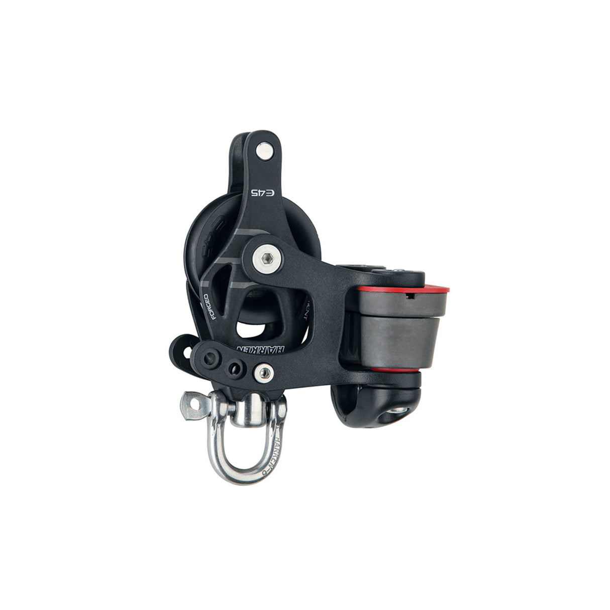 Harken Block mit Hundsfott und Curryklemme, robustes Zubehör für 2:1 Talje, hohe Benutzerfreundlichkeit - 45 - 60 mm