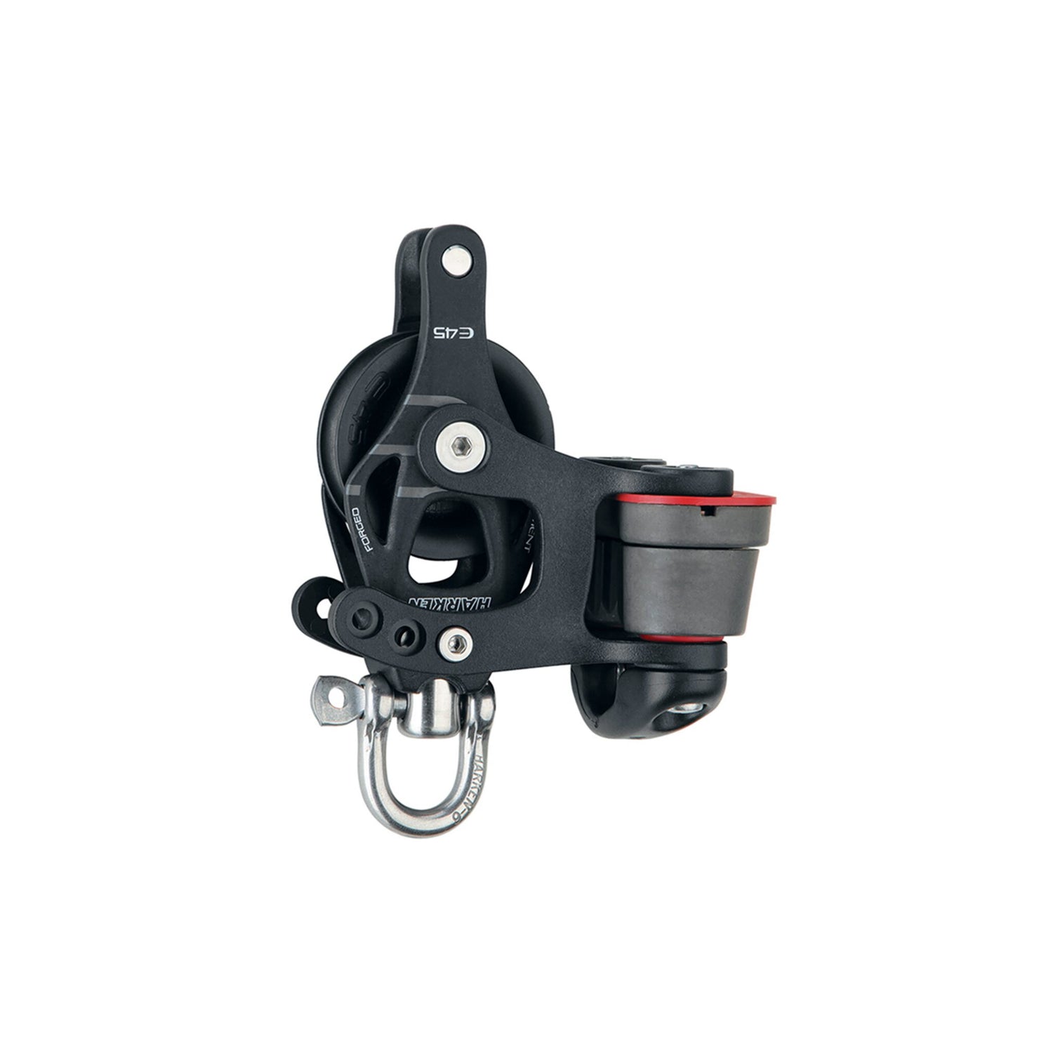Harken Block mit Hundsfott und Curryklemme, robustes Zubehör für 2:1 Talje, hohe Benutzerfreundlichkeit - 45 - 60 mm