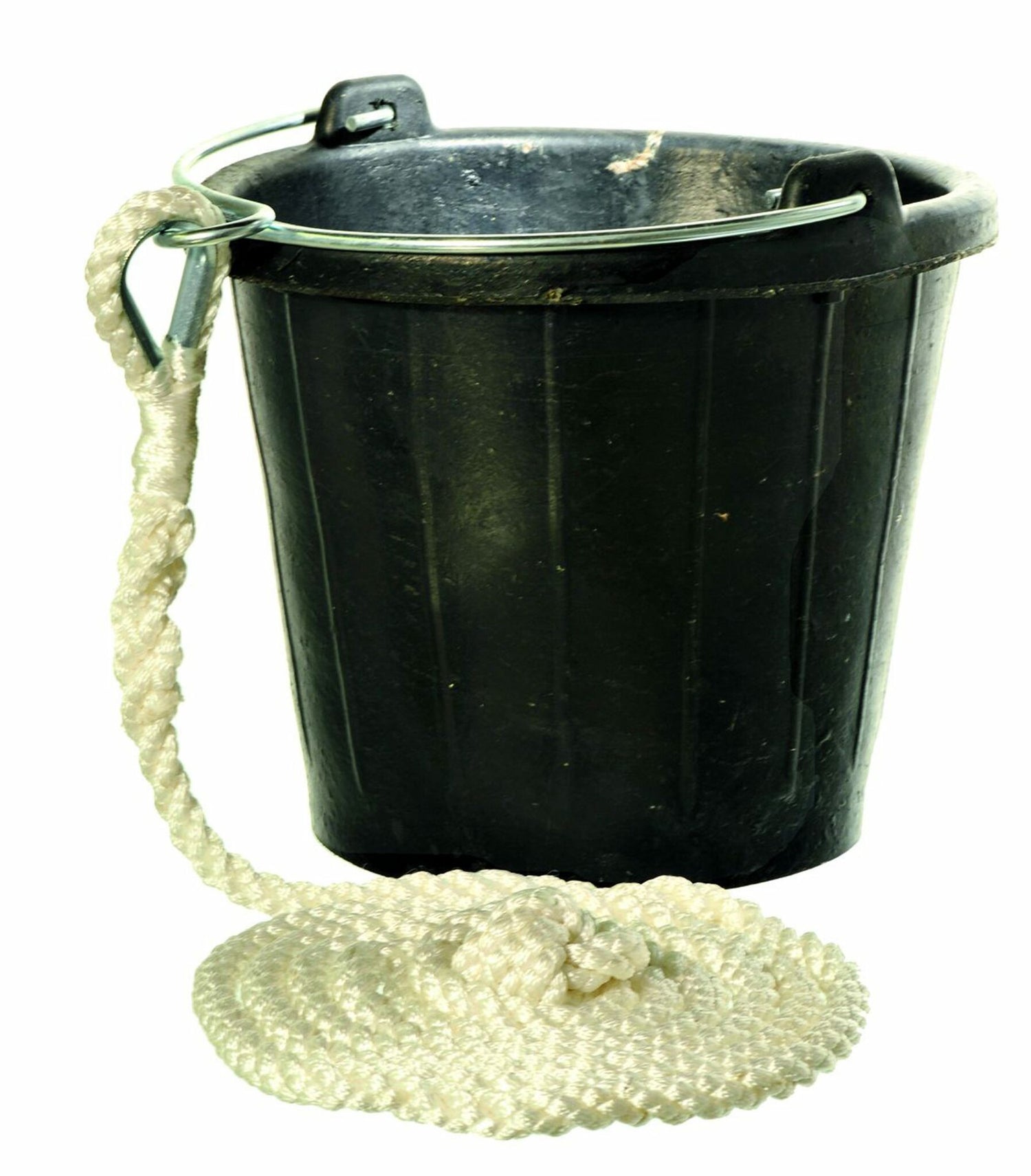 Yachticon Gummieimer 8 Liter mit Leine, Schlagpütz, verzinkter Bügel mit Öse und Kausch
