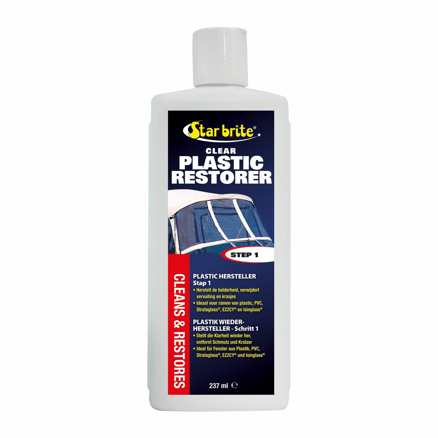 Star brite Kunststoff-Pflege-Reiniger feinste Kratzerentfernung, Kunststoff-Reiniger, effektiv gegen Salz- und Kalkablagerungen 237 ml
