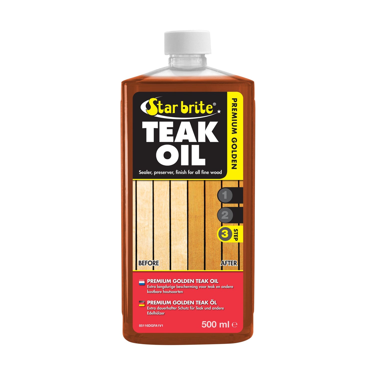 Star brite Teak-Öl PREMIUM GOLDEN, langlebiger Schutz für Teakholz, schnelltrocknendes Pflegeöl, UV-beständig - 500 - 1000 ml