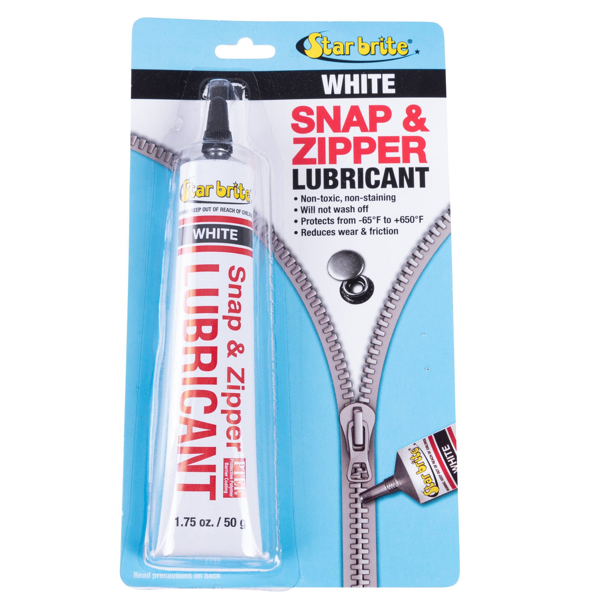 Star brite lubricant for zippers and snap fasteners, corrosion protection cleaner, prevents blockages