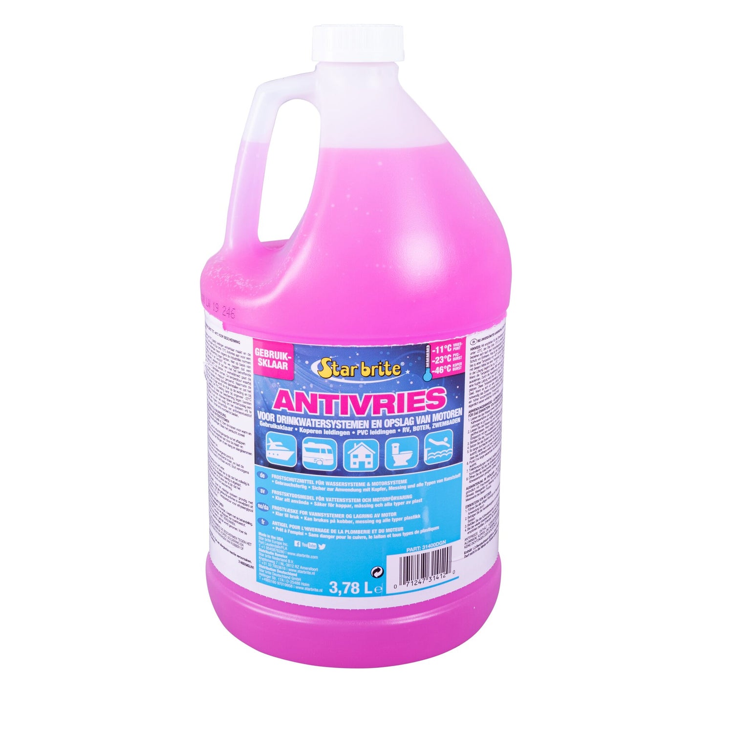 Star brite Frostschutzmittel ungiftig für Trinkwassersysteme, Frostschutz, bis -46°C Schutz - 3.8 - 5 l