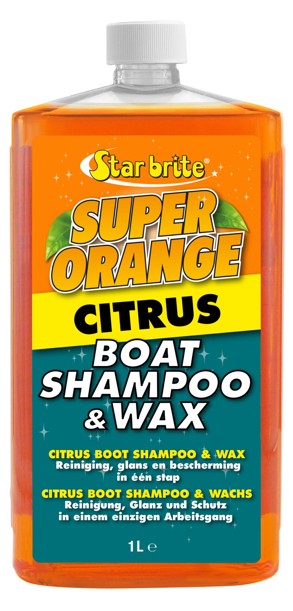 Star brite Boot Shampoo & Wachs Citrus – Reinigung, Glanz & Schutz, Bootspflege-Set, effektive Konzentratformel - 500 - 1000 ml