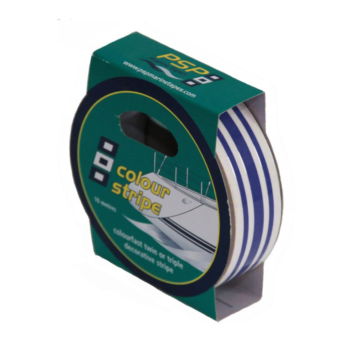 PSP Marine Tapes Zierband, selbstklebendes Dekoband, 10 m Rolle - 19 und 44 mm, schwarz, rot, blau
