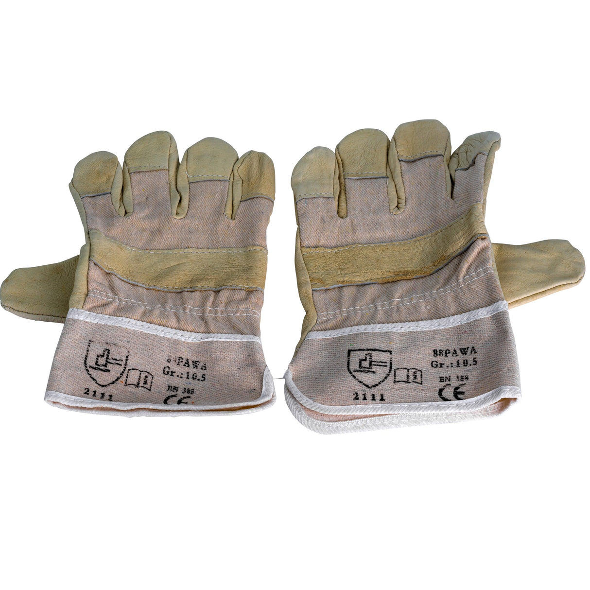 PAWA work gloves split leather, hand protection, DIN EN 388 certified