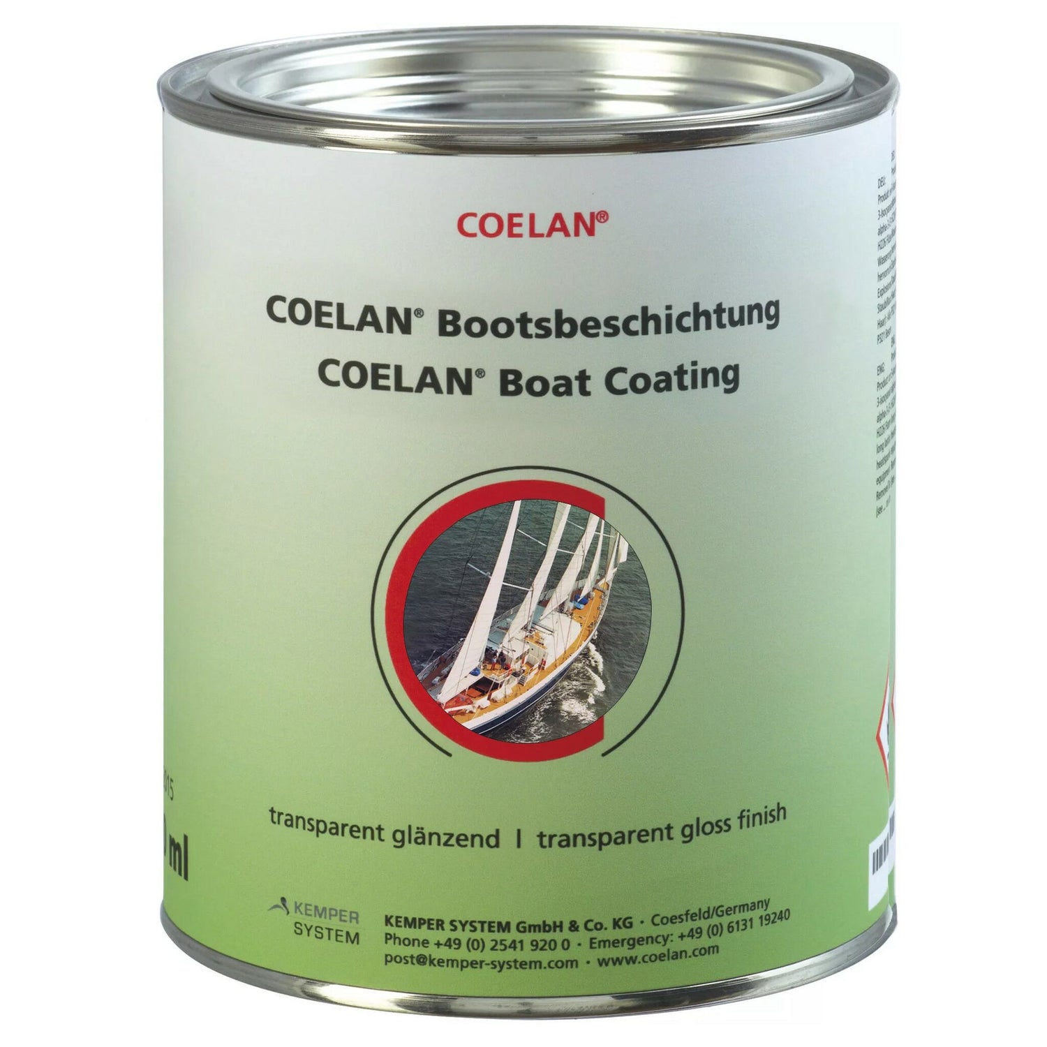 Coelan Bootsbeschichtung - glänzend, abriebfest, Schutz für Holz, Metall und Kunststoff - 375 - 750 ml