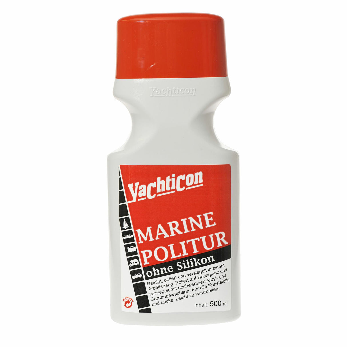 Yachticon Marine Polish without silicone, boat cleaner, lasting protection and high shine with carnauba and acrylic waxes