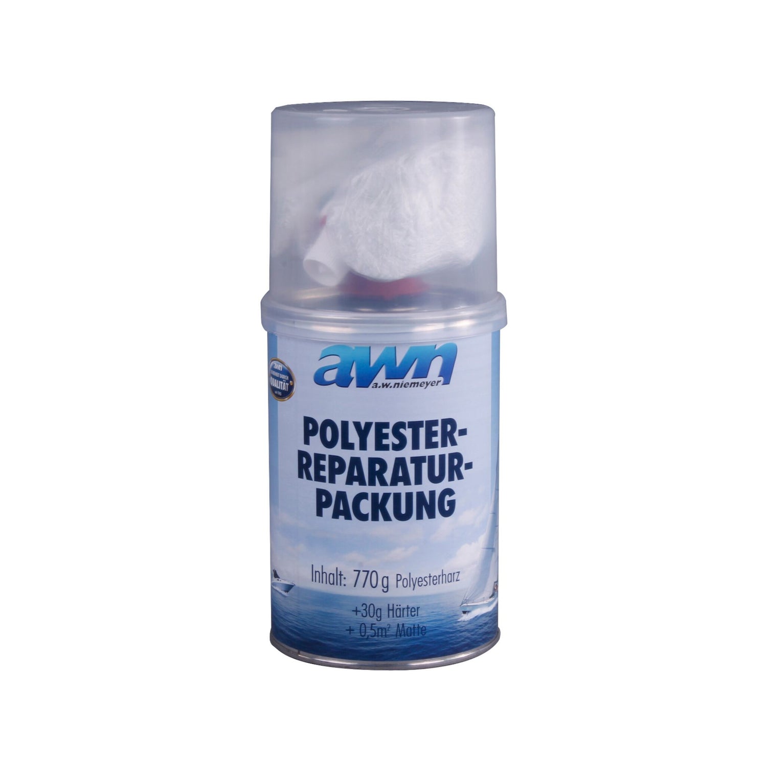 awn Polyester-Reparaturharz schnellhärtend, Reparaturset, ideal für Schäden im Laminat 770 g
