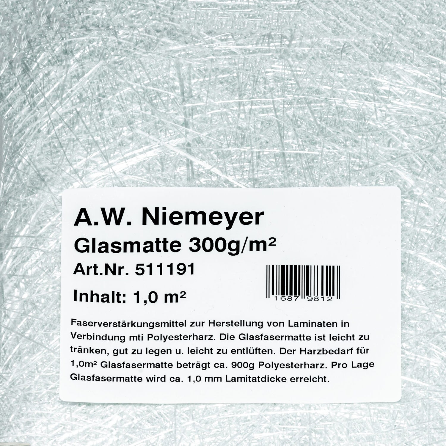 awn Fiberglasmatte Faserverstärkungsmittel zur Laminatherstellung, Glasfasermatte, leicht zu tränken und gut zu legen