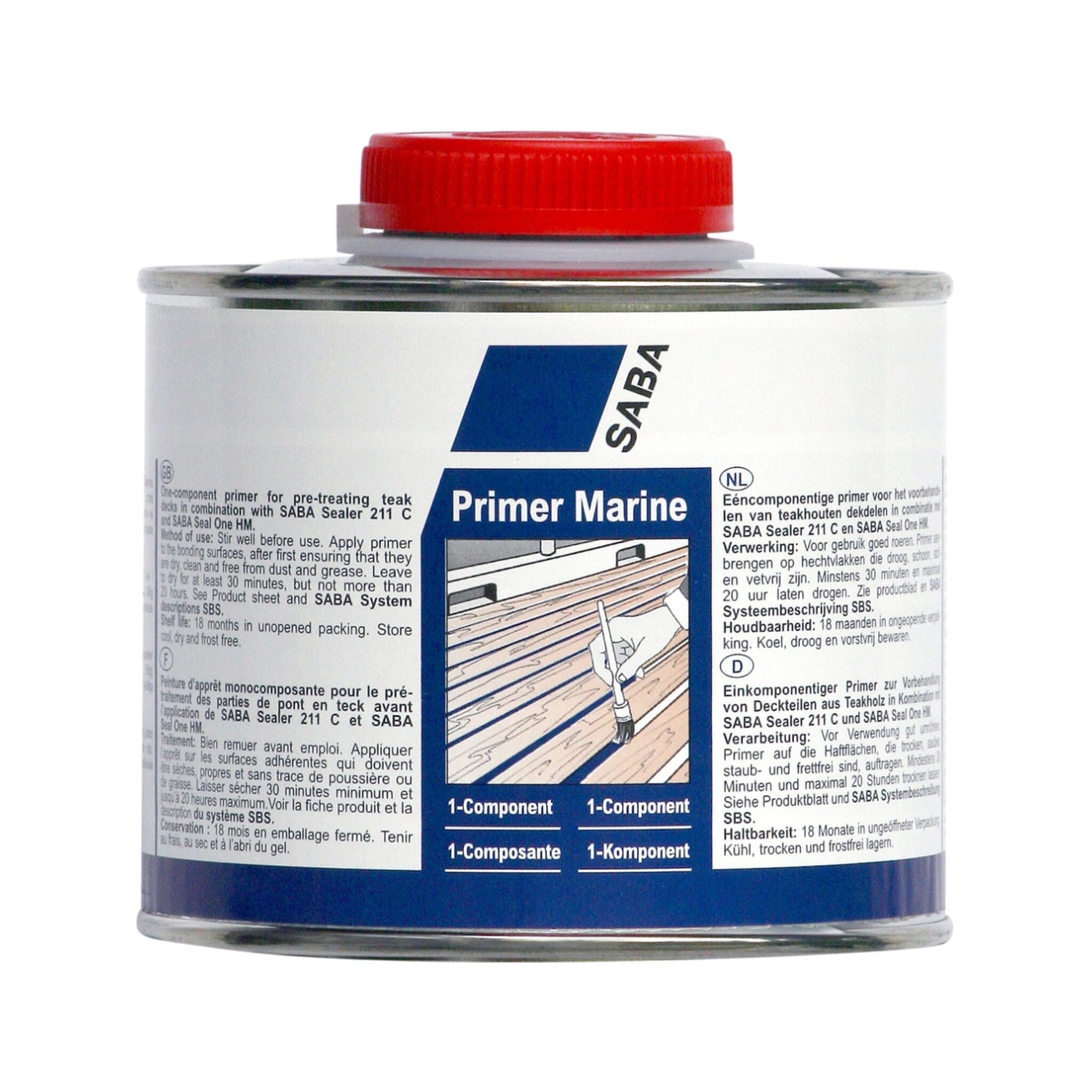 SABA Marine Primer schwarz, 1-Komponenten Teakdeckfugen Primer, für Sabacaulk Vorbehandlung