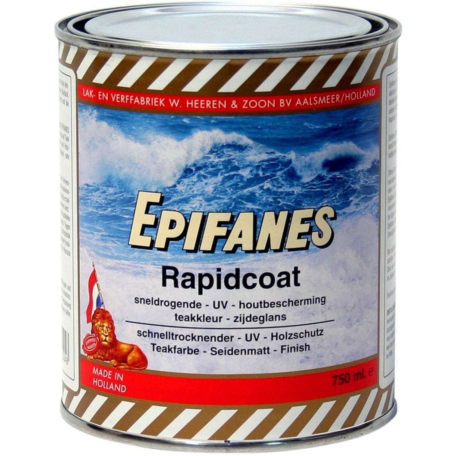 EPIFANES Holzschutz Rapidcoat, wetterfeste Holzlasur, UV-Schutz für Teak, schnelltrocknendes Seidenmattfinish