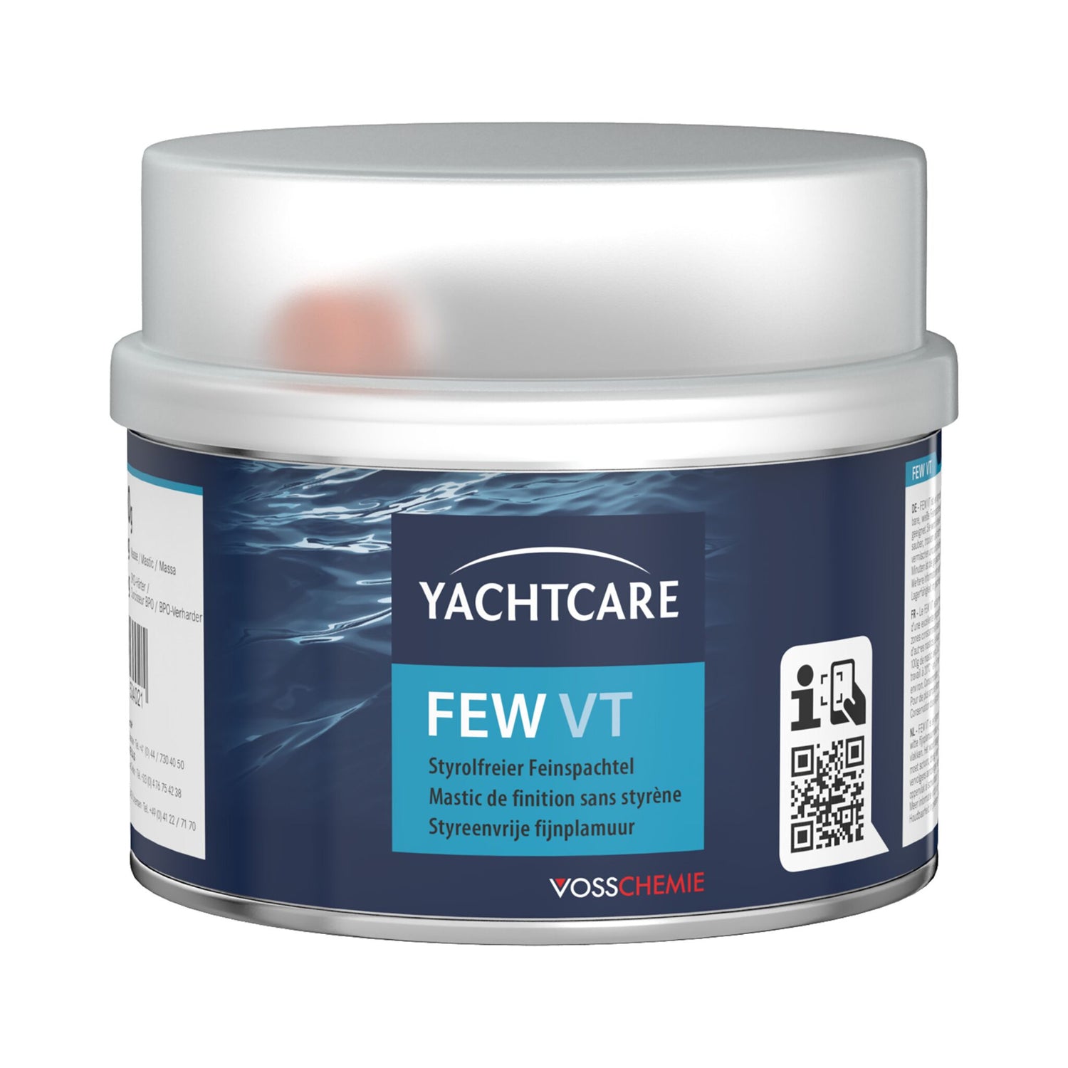 FEW VT Polyester Feinspachtel 250 g, Spachtelmasse, Styrolfrei für Stahlblech und GFK