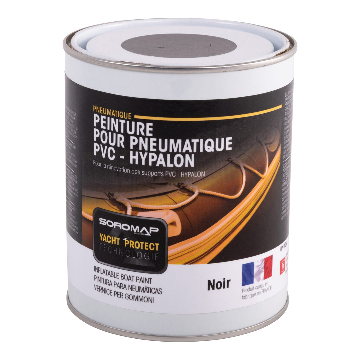 SOROMAP Schlauchbootfarbe einkomponentige Elastomer-Farbe, Gummifarbe zur Auffrischung von Neopren, PVC und Hypalon - grau, weiß, rot, schwarz