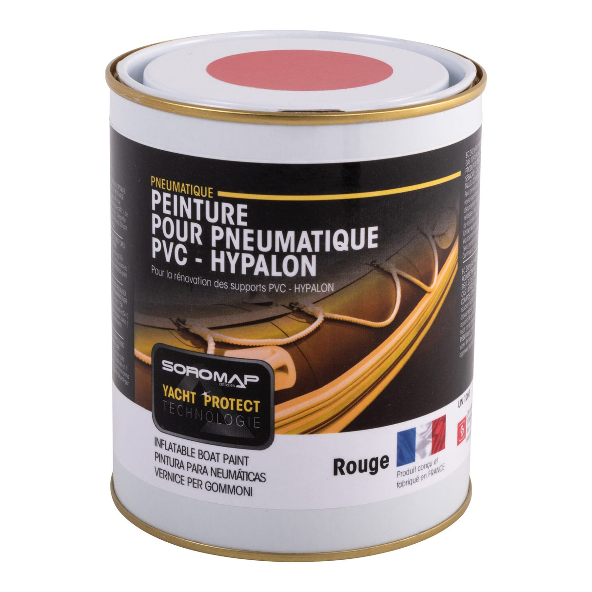 SOROMAP Schlauchbootfarbe einkomponentige Elastomer-Farbe, Gummifarbe zur Auffrischung von Neopren, PVC und Hypalon - grau, weiß, rot, schwarz