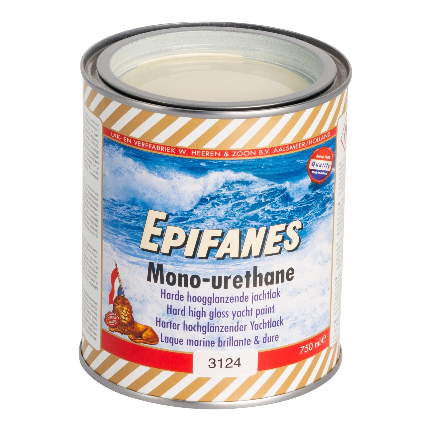 EPIFANES Yachtlack Mono-Urethan Hochglanz, maritimer Anstrich, für Innen- und Außenanwendungen - Mono-Urethan Star Yellow 3137, arctic weiß, Mono-Urethan Weißblau 3125, beige, schwarz, Mono-Urethan Whale Grey 3201, Mono-Urethan Baltic Blue