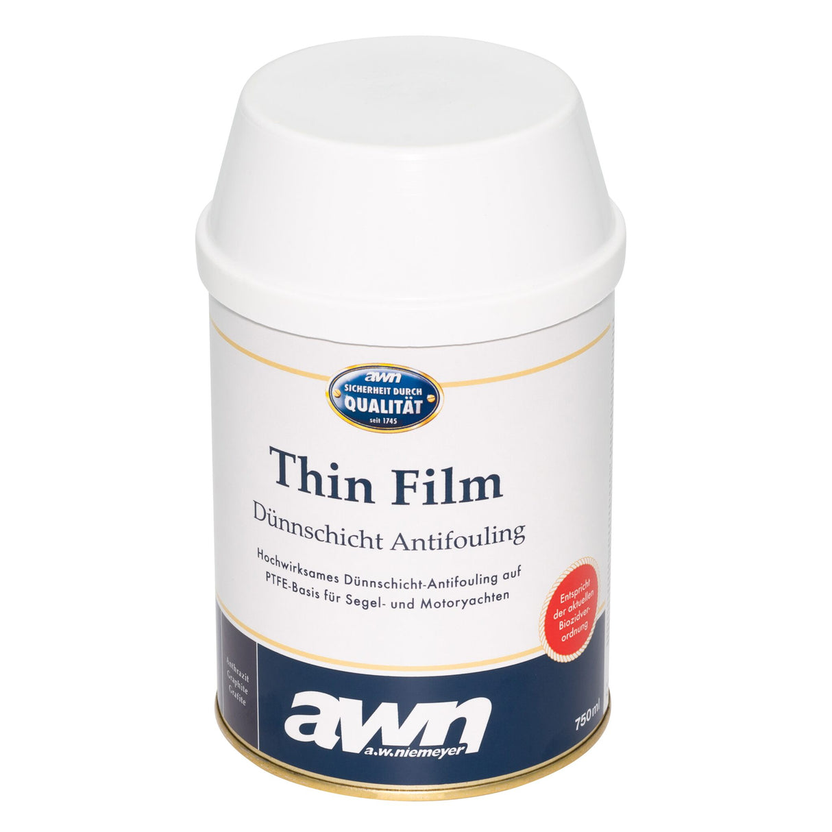 awn Dünnschicht-Antifouling für Segelboote und Motoryachten, schnell trocknend, einfache Anwendung ohne Schleifen - 0,75 - 2 Liter