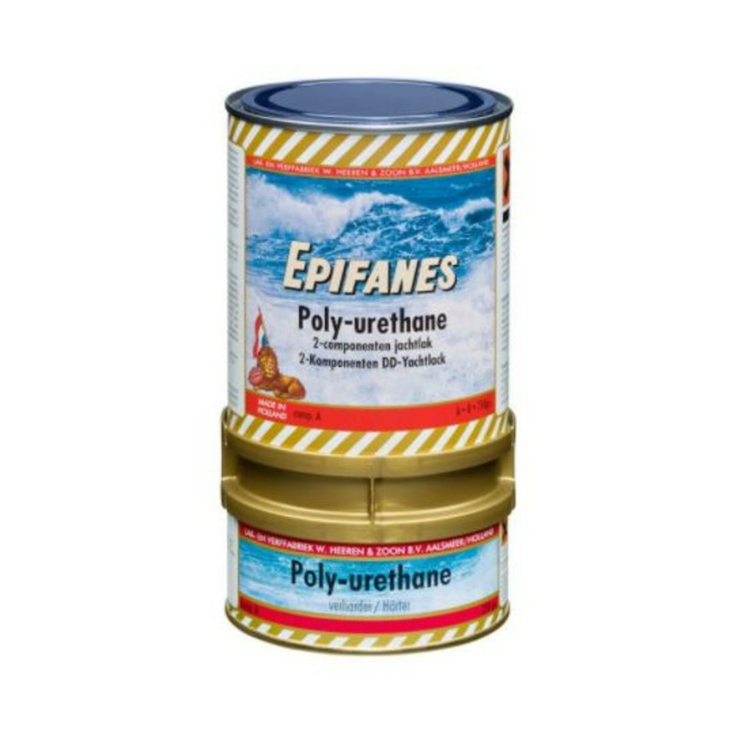 EPIFANES Poly-urethane DD Yachtlack 2-Komponenten-Bootslack, schlagfest und beständig gegen Verwitterung und Chemikalien - alpinweiß, rot-orange, blau, schwarz, steingrau, karat mahagoni, mittelblau, dunkelgrau, beigegrau, hellgrau, beige,