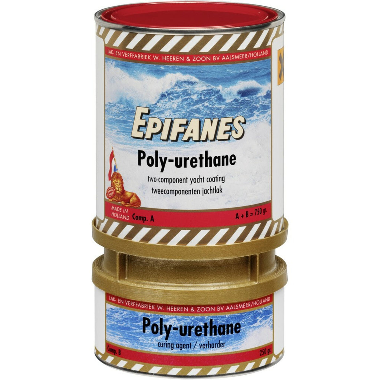 EPIFANES Poly-urethane DD Yachtlack 2-Komponenten-Bootslack, schlagfest und beständig gegen Verwitterung und Chemikalien - alpinweiß, rot-orange, blau, schwarz, steingrau, karat mahagoni, mittelblau, dunkelgrau, beigegrau, hellgrau, beige,