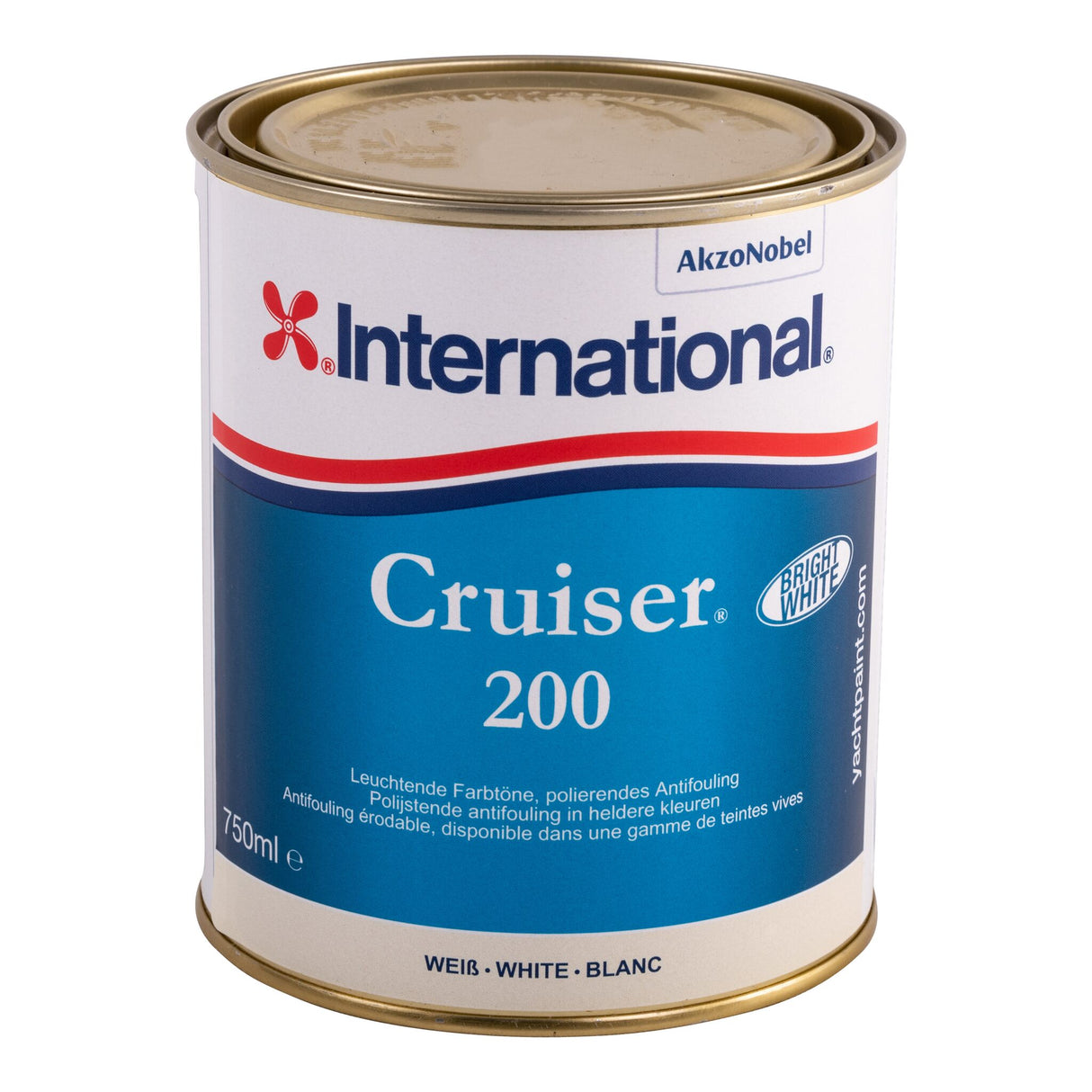 International Antifouling Cruiser 200 mittlerer Bewuchsschutz, selbstpolierendes Antifouling, für Salz- und Süßwasser geeignet - 750 ml – 2.5 l, schwarz, rot, weiß, blau, navy