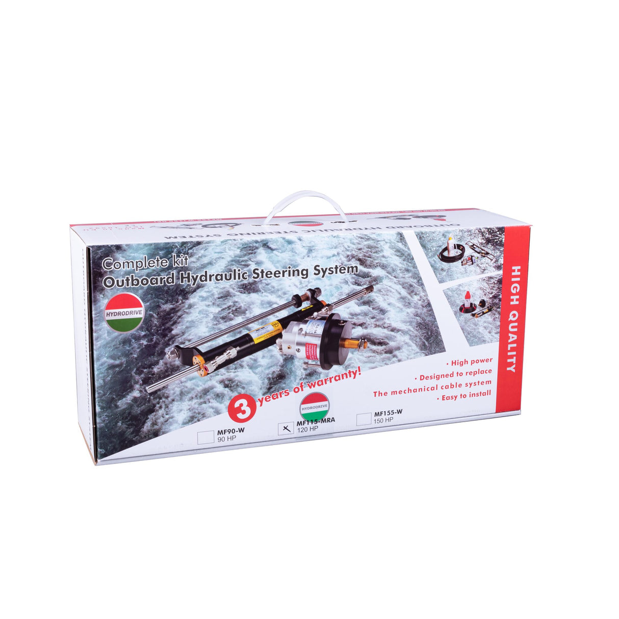 HYDRODRIVE Hydraulische Steuerung für Außenborder, Set mit Hochdruckpumpe und Zylinder, inklusive Hydrauliköl und Verbindungsteilen - 75 - 115 PS