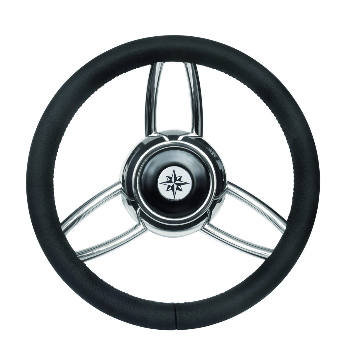 Allpa Steuerrad Doppelspeichen NIRO-Edelstahl, Bootsruder, 350 mm Durchmesser