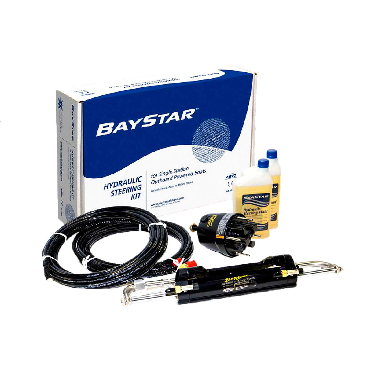 BAYSTAR hydraulic steering system outboard motor 40-150 HP, boat steering, integrated check valve
