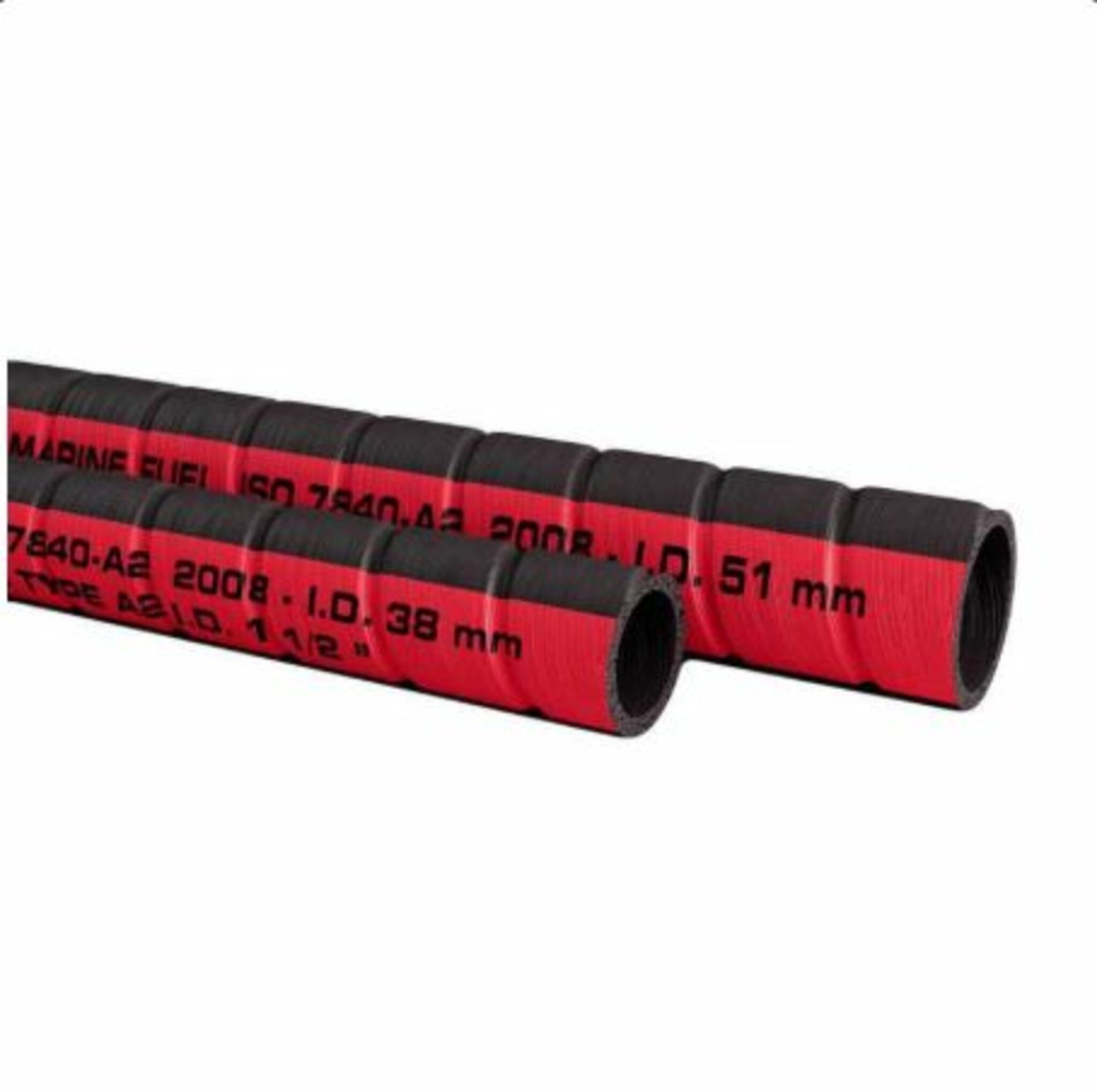 Treibstoff-Einfüllschlauch für Benzin und Diesel, temperaturbeständig -30°C bis +100°C, gemäß SAE J 1527 und ISO 7840-MARINE Normen - 38 - 51 mm