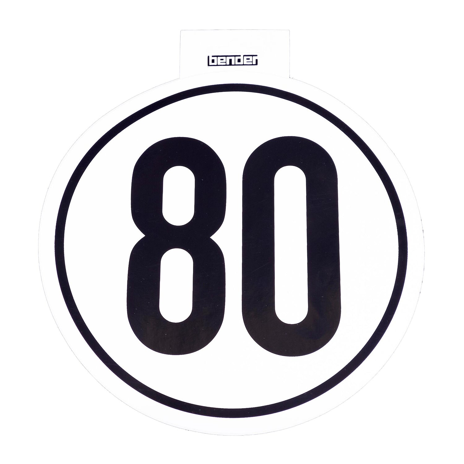 Tempo Aufkleber 80 km/h, selbstklebendes Sicherheitsschild, 200 mm Durchmesser