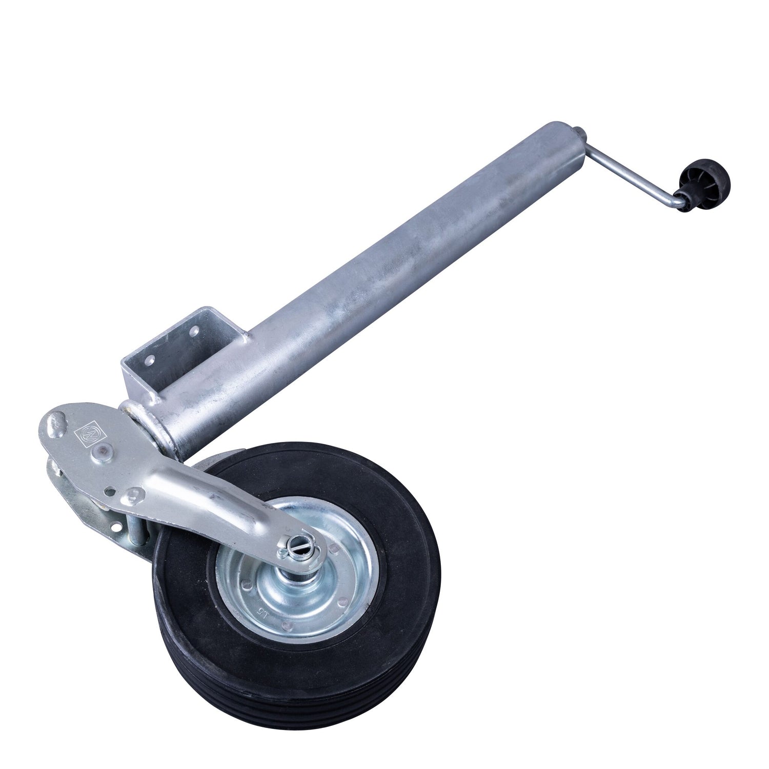 Schwerlast-Stützrad Edelstahlfelge, Schwerlastrolle, Gesamtlänge 81 cm Rad Ø 20 cm