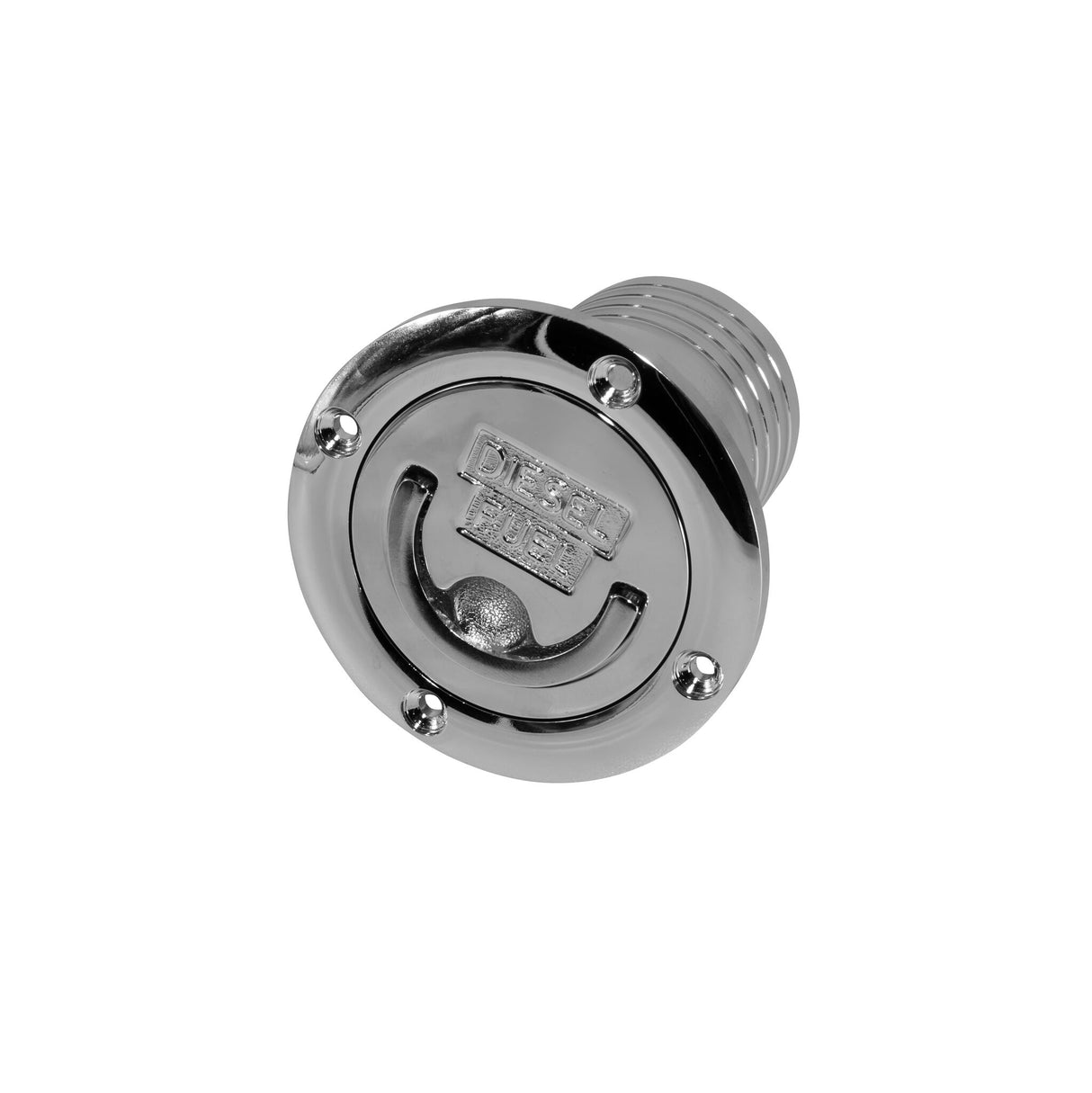 VETUS fuel filler neck 50 mm made of chrome-plated brass, diesel tank cap, ISO 8099 compliant