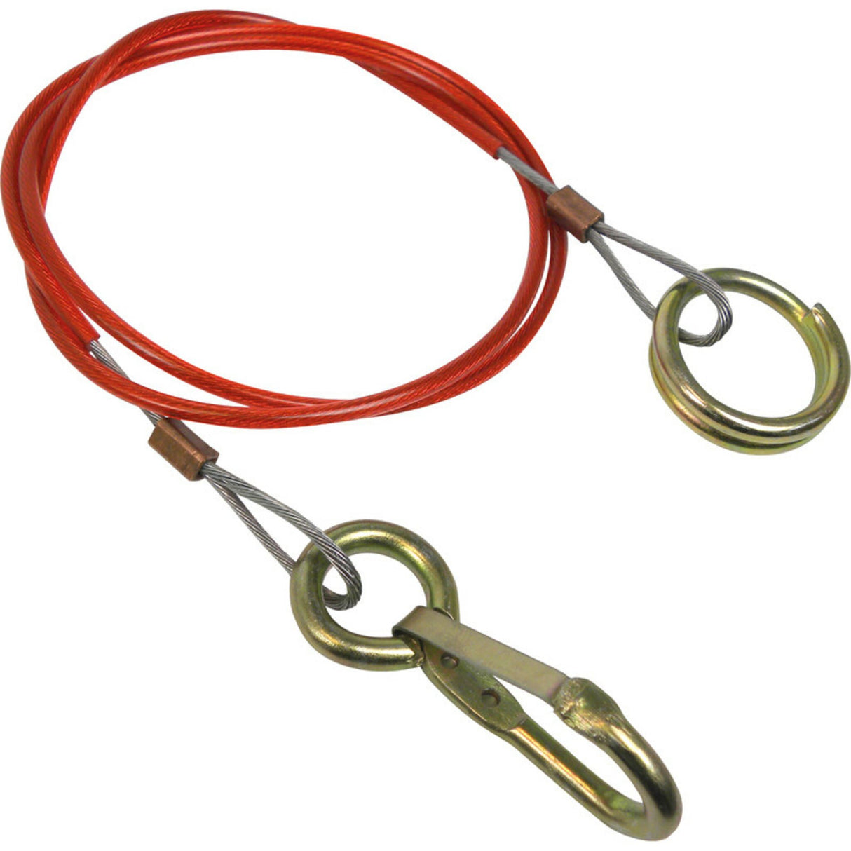 Abreißseil Trailer 1 m mit Kunststoffummantelung, Sicherheitsseil, mit Auge und Haken