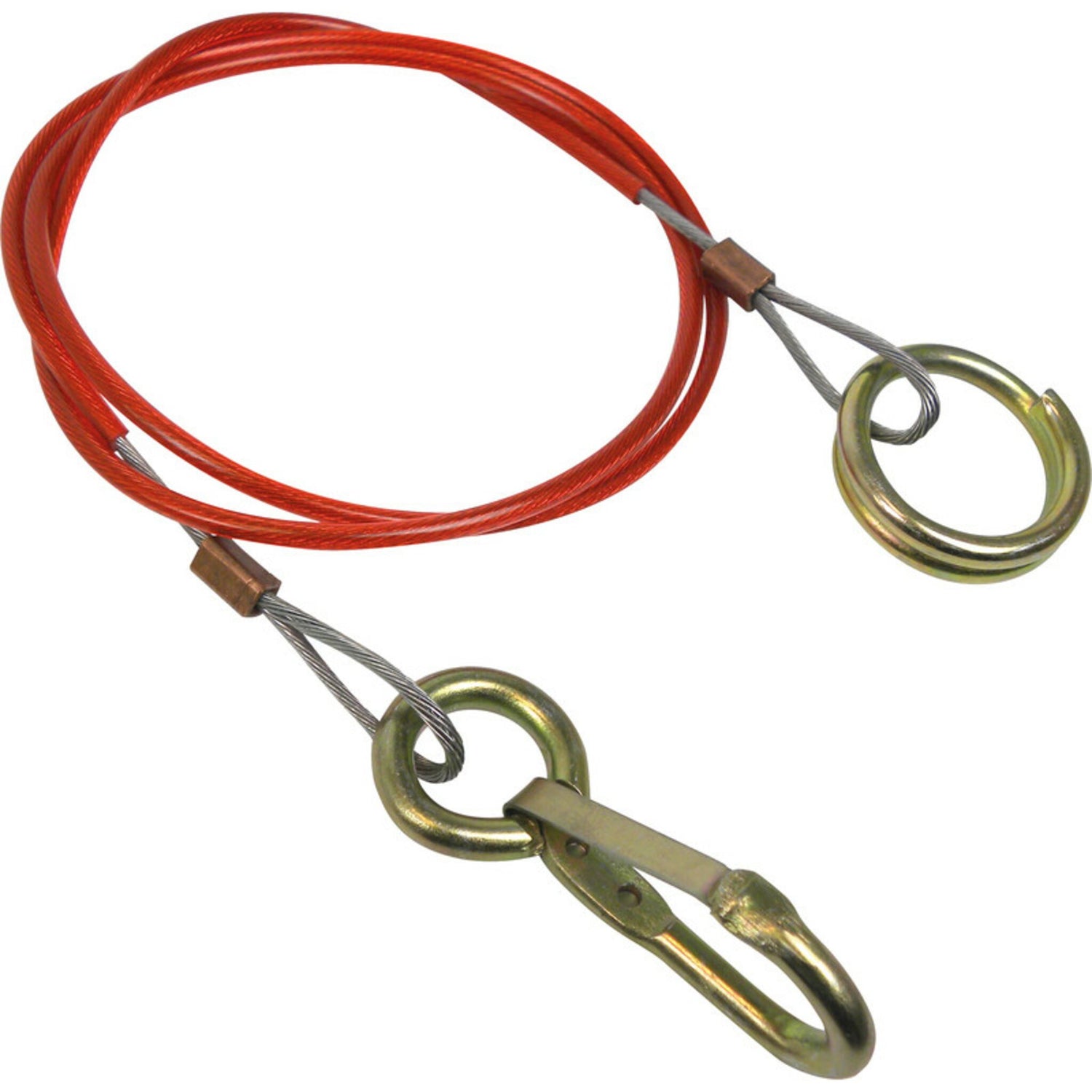 Abreißseil Trailer 1 m mit Kunststoffummantelung, Sicherheitsseil, mit Auge und Haken