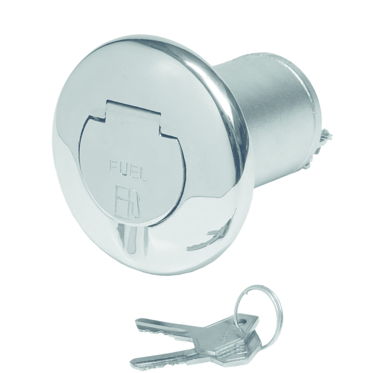 Abschließbarer Tankstutzen Edelstahl AISI 316, Tankverschluss, für Treibstoffschutz mit Schloss - 38 - 50 mm-Ø