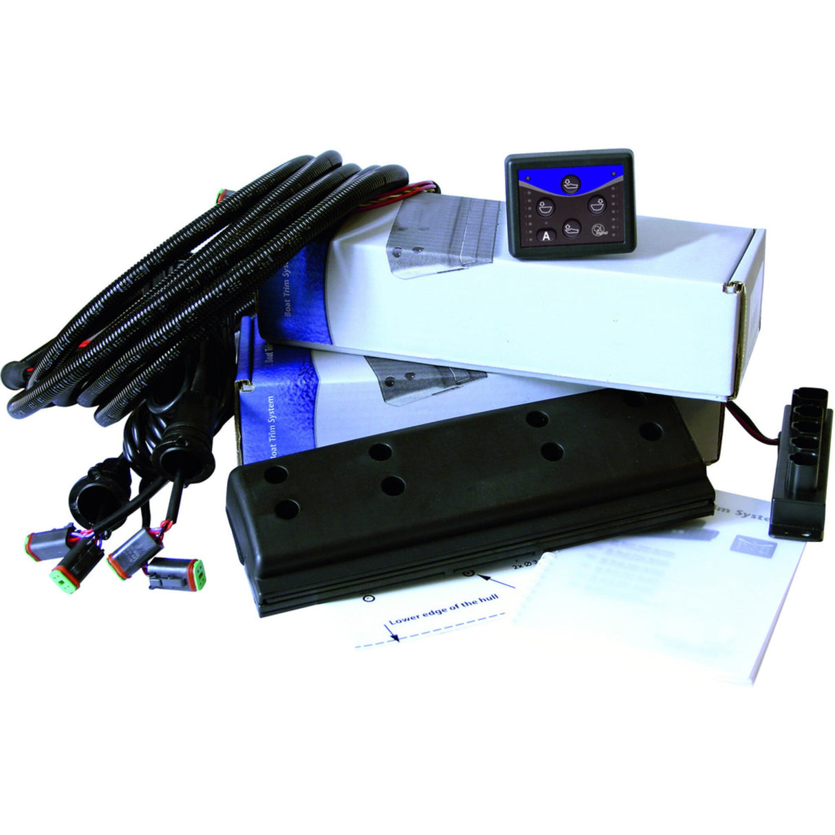 Volvo Penta Bootstrimmsystem, robuster Gleiter-Trimmmechanismus, verbesserte Kraftstoffeffizienz und benutzerfreundliches Bedienpanel - 300 - 450 mm (Optional mit automatischem Bootstrimmsystem)