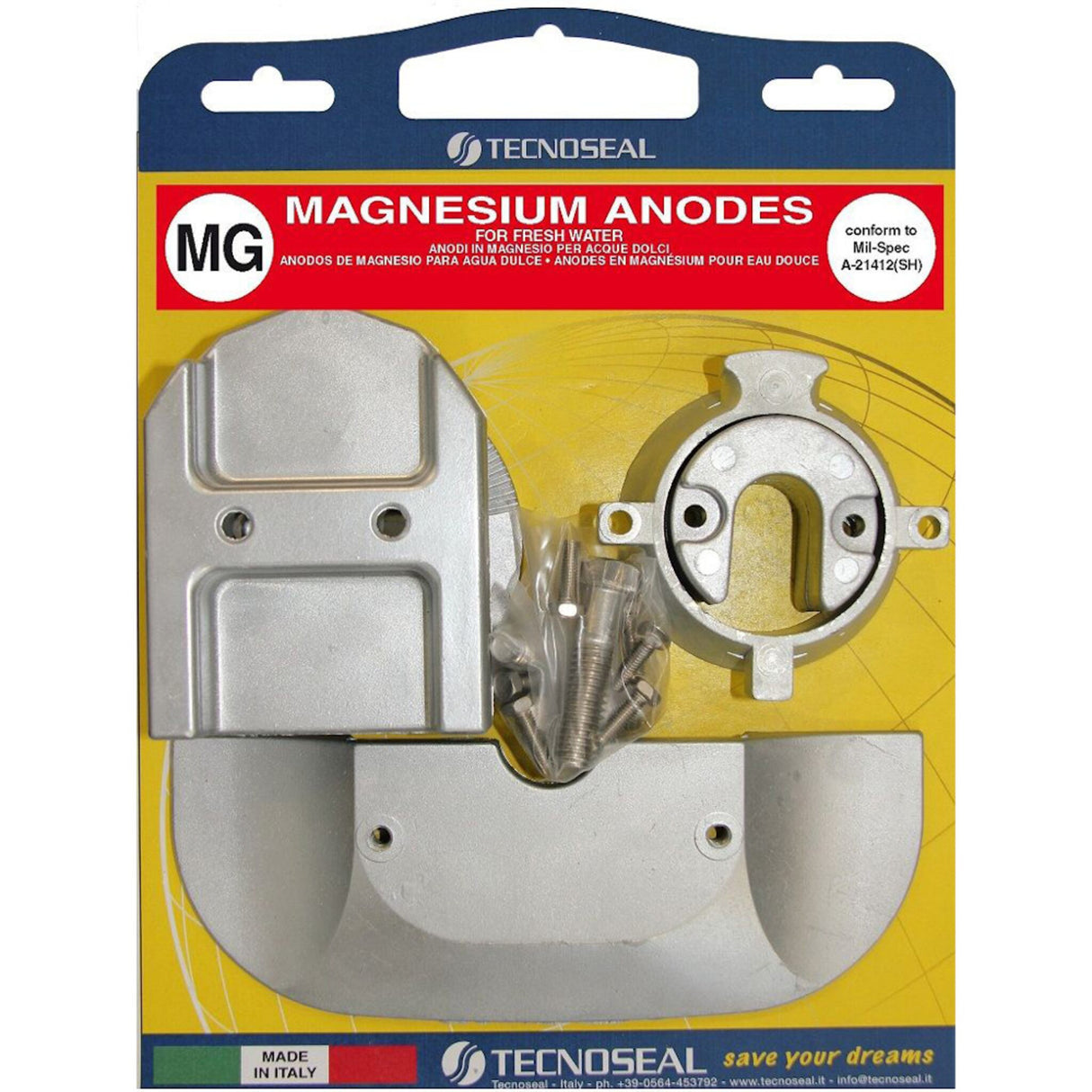 Tecnoseal Magnesium-Anodensatz für MerCruiser Alpha One 2. Generation, Anodenkit, All Inclusive