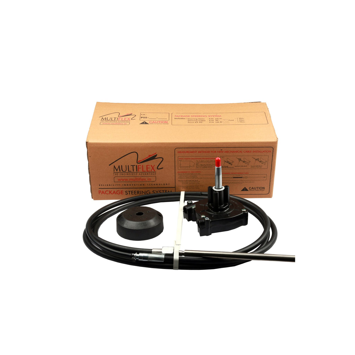 MULTIFLEX complete control system LITE 55 for motorboats up to 55 hp, control system, corrosion-resistant - 2.13 - 3.65 m