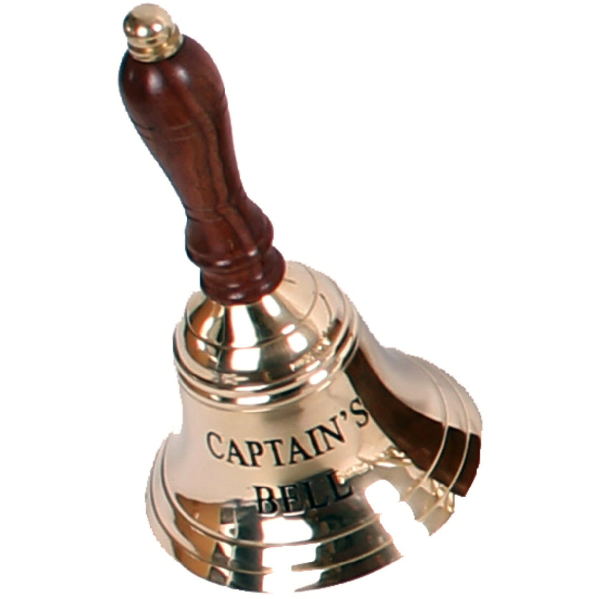Tischglocke Guss-Messing Hochglanz Edelholzgriff, Glocke, kräftiger Klang